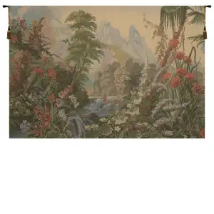 Jardin des Delices French Tapestry 39x58 Garden of Delights Floral Landscape Jacquard Woven Wall Hanging French Home Decor