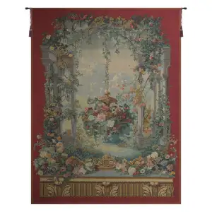 Rotonde de Armide French Tapestry 80x56 Classical Garden Scene Jacquard Woven Wall Hanging Traditional European Decor