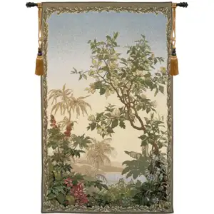 Magnolia French Tapestry 54x32 Floral Magnolia Botanical Jacquard Woven Wall Hanging Traditional French Home Decor