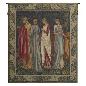 The Ladies of Camelot Les Dames de Camelot French Tapestry 70x58 Medieval Women Jacquard Woven Wall Hanging