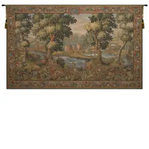 Verdure Chantilly French Tapestry 50x72 Woodland Landscape Trees Jacquard Woven Wall Hanging Traditional European Decor