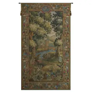 Verdure Hautil French Tapestry 78x44 Woodland Landscape Trees Jacquard Woven Wall Hanging Traditional European Decor