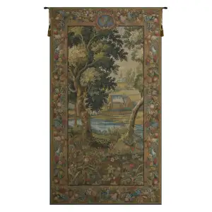 Verdure Meudon French Tapestry 78x44 Woodland Landscape Trees Jacquard Woven Wall Hanging Traditional European Decor