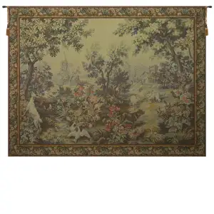 Printemps Ete with Border French Tapestry 62x86 Spring Summer Seasonal Landscape Jacquard Woven Wall Hanging