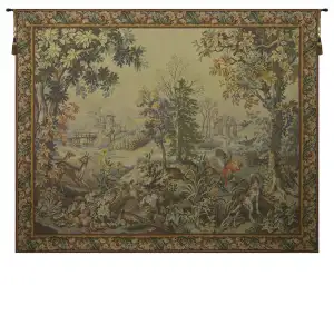 Automne Hiver with Border French Tapestry 62x86 Autumn Winter Seasonal Landscape Jacquard Woven Wall Hanging