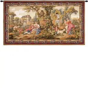 Repos Fontaine Rest Fountain French Tapestry 36x70 Garden Fountain Landscape Jacquard Woven Wall Hanging European Decor