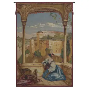 Regard Sur Grenade French Tapestry 42x27 European Landscape Architectural Jacquard Woven Wall Hanging Traditional Home Decor