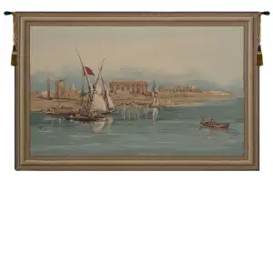 David Roberts Temple of Luxor European Tapestry Wall Hanging 26x40 Inch Cotton Jacquard Woven Wall Tapestry