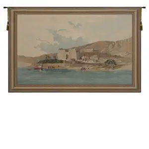 David Roberts Temple of Kalabshee European Tapestry Wall Hanging 26x40 Inch Cotton Jacquard Woven Wall Tapestry