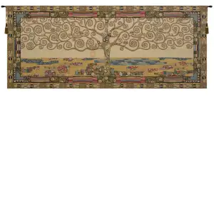 Gustav Klimt Tree of Life Vintage Tapestry Wall Hanging 19 x 25 in Jacquard Woven Art Nouveau Decor - B - H 19" x W 25"