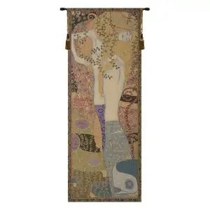 Gustav Klimt Water Snakes Vintage Tapestry Wall Hanging 65 x 24 in Art Nouveau Jacquard Woven Wall Art