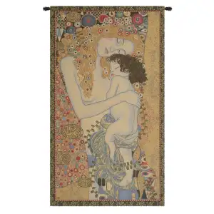 Gustav Klimt Ages of Women Vintage Tapestry Wall Hanging 44 x 24 in Art Nouveau Jacquard Woven Decor