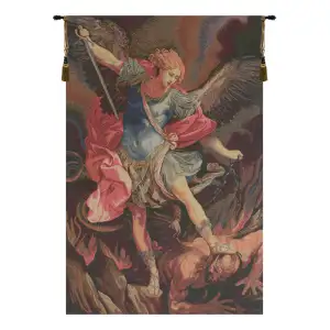Guido Reni St. Michele Arcangelo Italian Tapestry Wall Hanging 36x24 Inch Cotton Jacquard Woven Wall Tapestry - B - H 18" x W 12"