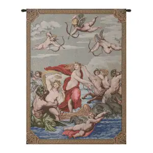 Raffaello Sanzio Galathea Italian Tapestry Wall Hanging 34x24 Inch Cotton Jacquard Woven Wall Tapestry