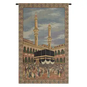 Mecca Italian Tapestry Wall Hanging 42x24 Inch Cotton Jacquard Woven Wall Tapestry