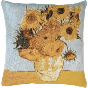 Vincent Van Gogh Suns Tapestry Pillow Cover 19x19 Inch Cotton Jacquard Woven Cushion Cover
