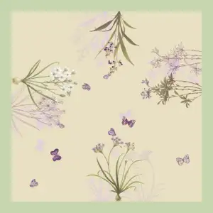 Jete Herbier Jacquard Woven Tapestry Throw Blanket 58x58 Inch Botanical Floral Decor
