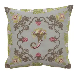 Floral Josephine Tapestry Pillow Cover 19x19 Inch Cotton Jacquard Woven Cushion Cover
