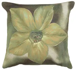 Floral Green Star Tapestry Pillow Cover 19x19 Inch Cotton Jacquard Woven Cushion Cover