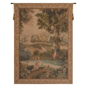 Verdure Aux Oiseaux I French Tapestry Wall Hanging 58 x 43 Inch Birds Woodland Jacquard Woven European Decor