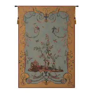 Jean Pillement Chinoiseries II Tapestry Wall Hanging 58 x 40 in Oriental Garden Jacquard Woven European Decor