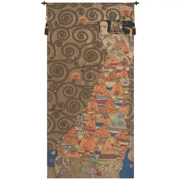 L'Attente Klimt a Droite Or European Tapestry Wall hanging