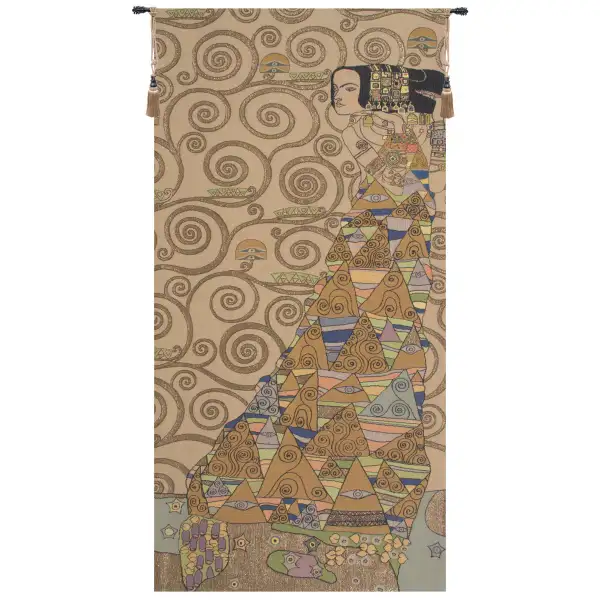 L'Attente Klimt a Droite Clair European Tapestry Wall hanging