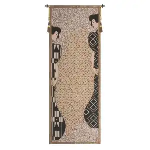 Klimt Silhouettes French Tapestry Wall Hanging 78 x 28 Inch Art Nouveau Jacquard Woven Gustav Klimt Decor