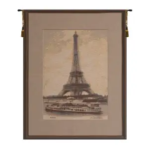 Eiffel Tower IV Famous Places Tapestry Wall Hanging 24 x 18 in Paris France Jacquard Woven Wall Decor