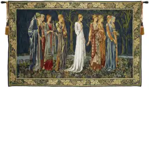The Ceremony French Tapestry 35x55 Medieval Royal Court Jacquard Woven Wall Hanging Traditional European Decor