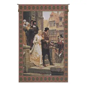 Edmund Blair Leighton Call to Arms Decorative Tapestry Wall Hanging 54 x 38 Medieval Knight Jacquard Woven Decor