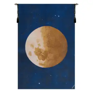 E. Noirmain Lune Moon Tapestry Wall Hanging 74 x 48 in Celestial Night Jacquard Woven European Wall Decor