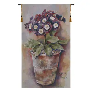 Primula Belgian Tapestry Wall Hanging 72x44 Inch Cotton Jacquard Woven Wall Tapestry