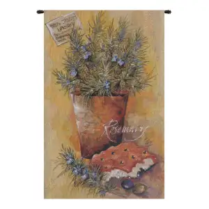 Rosemary Belgian Tapestry Wall Hanging 28x17 Inch Cotton Jacquard Woven Wall Tapestry