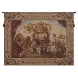 J.B. Monoyer Vase and Raisins Vintage Tapestry Wall Hanging 32 x 44 in - C - H 32" x W 44"
