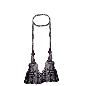Deco Black Decorative Tapestry Tassels Pair Min-Max Length 5 Inch