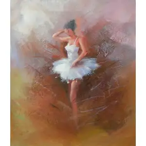 Ballerina Canvas Oil Painting 36x24 Ballet Dancer Figurative Decorative Wall Art Home Decor
