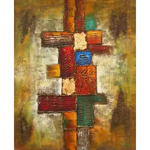 Lattice Canvas Oil Painting 36x24 Geometric Abstract Contemporary Decorative Wall Art Home Decor