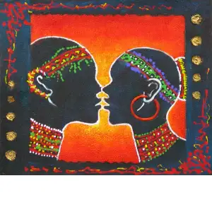 Kiss Canvas Oil Painting 24x36 Romantic Figurative Contemporary Decorative Wall Art Home Decor