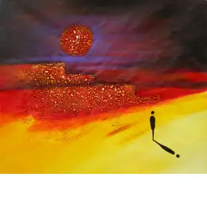 Alone with the Midnight Sun Canvas Oil Painting 24x36 Landscape Decorative Wall Art Home Decor