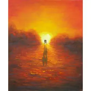 Evening Glow Canvas Wall Art 36x24 Sunset Landscape Contemporary Decorative Home Decor