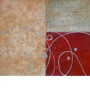 Pearlescent with Red Canvas Oil Painting 24x36 Abstract Contemporary Decorative Wall Art Home Decor