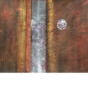 Vertical with Moon Canvas Oil Painting 36x24 Celestial Abstract Contemporary Wall Art Home Decor
