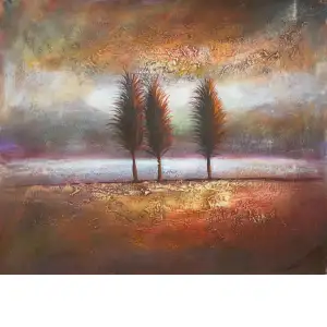 Dust Storm Canvas Oil Painting 24x36 Abstract Landscape Contemporary Decorative Wall Art