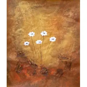 Flowers White as Snow Canvas Oil Painting 36x24 Floral Botanical Decorative Wall Art