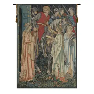 The Holy Grail Left Panel Belgian Tapestry Wall Hanging 54x40