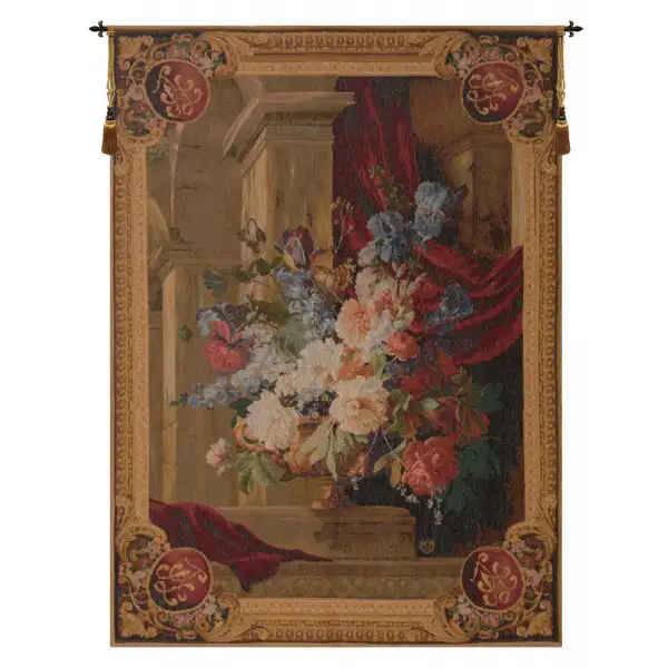 Bouquet Et Architecture Vertical European Tapestry Wall hanging