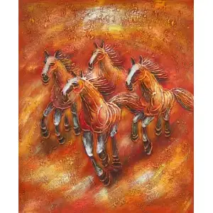 Wild Horses II Canvas Oil Painting 36x24 Equestrian Wildlife Decorative Wall Art Home Decor