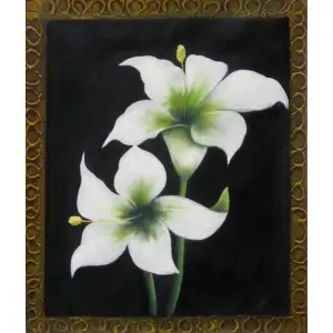 The White Lilies Canvas Oil Painting 36x24 Floral Botanical Decorative Wall Art Home Decor