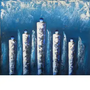 Icicles Canvas Oil Painting 24x36 Winter Abstract Contemporary Decorative Wall Art Home Decor